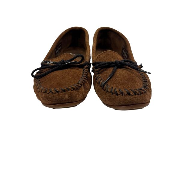 Minnetonka Suede Cinnamon Brown Moccasins Size 9.5 Shoes Slippers Flats - Picture 8 of 9